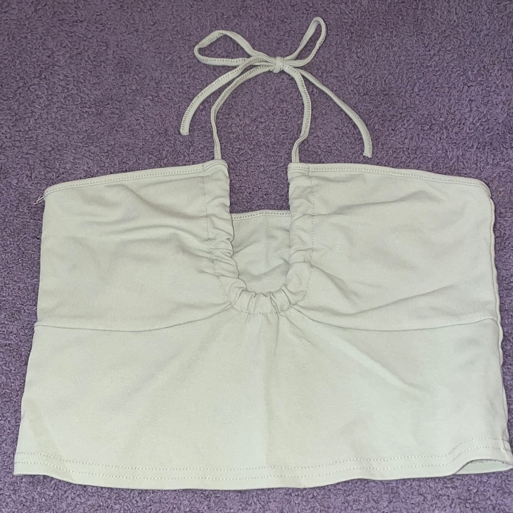 Light green tie up tupe top